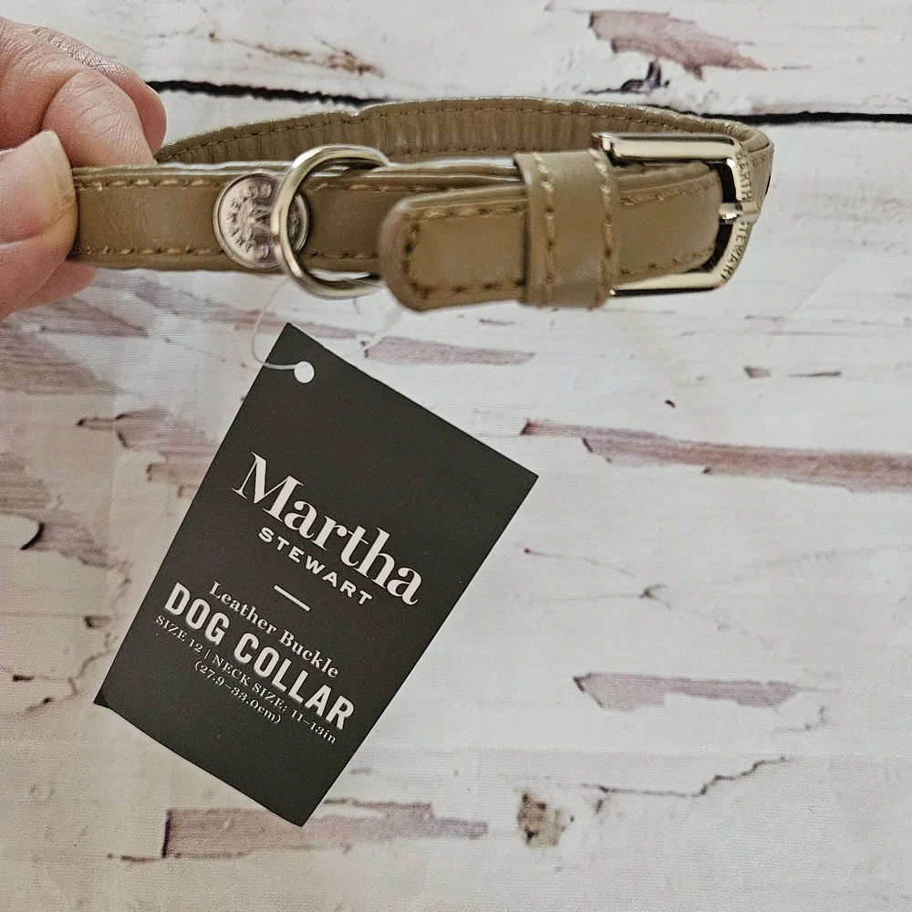 New Martha Stewart Faux Leather Dog Collar